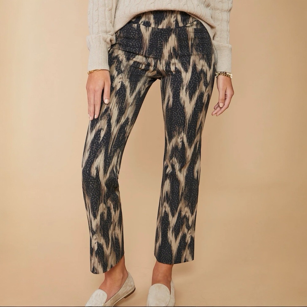 Spartina 449 Maren Kick Flare Pull-On Pant Botanic Garden Ikat Dot Sz S NWT
